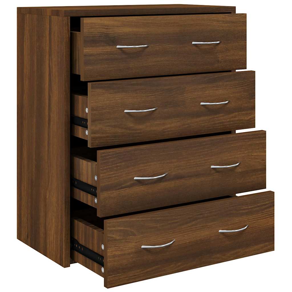 Sideboard with 4 Drawers 60x30,5x71 cm Brown Oak