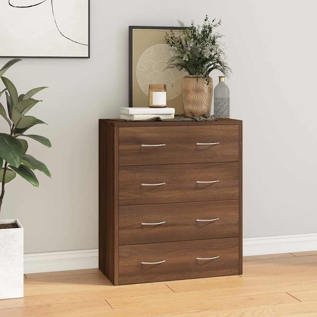 Sideboard with 4 Drawers 60x30,5x71 cm Brown Oak