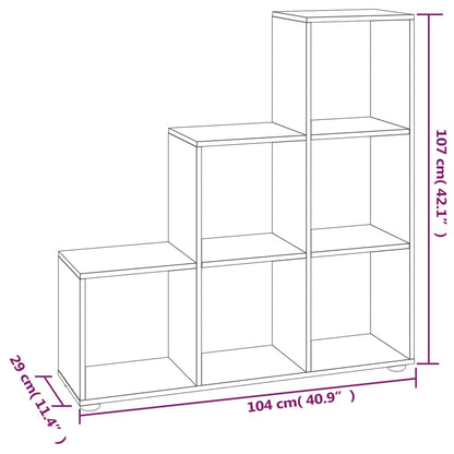 Staircase Bookcase Black 107 cm Engineered Wood