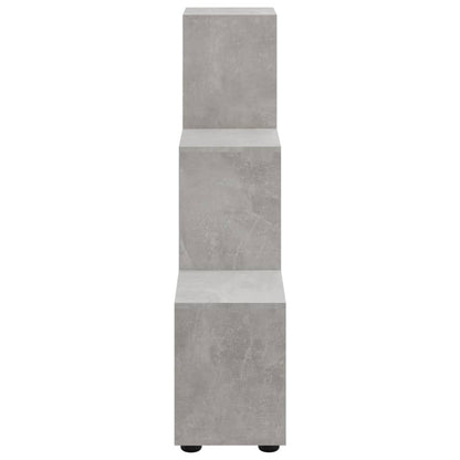 Staircase Bookcase Concrete Grey 107 cm Engineered Wood