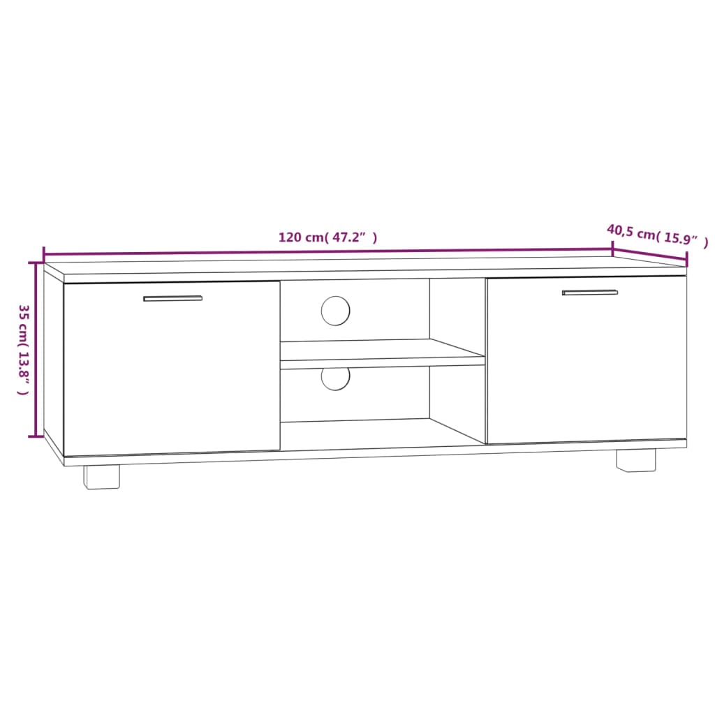 TV Cabinet Grey Sonoma 120x40.5x35 cm Engineered Wood
