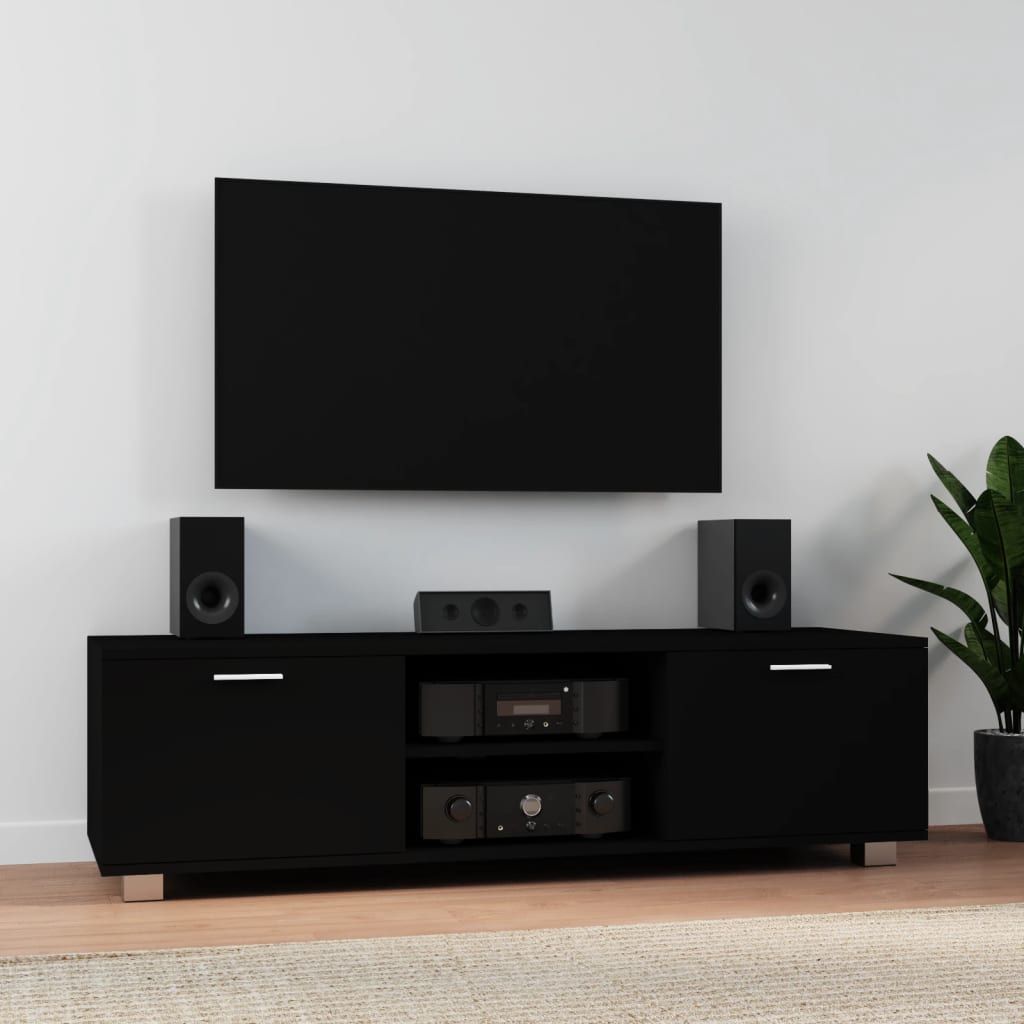 TV Cabinet Black 140x40.5x35 cm Engineered Wood
