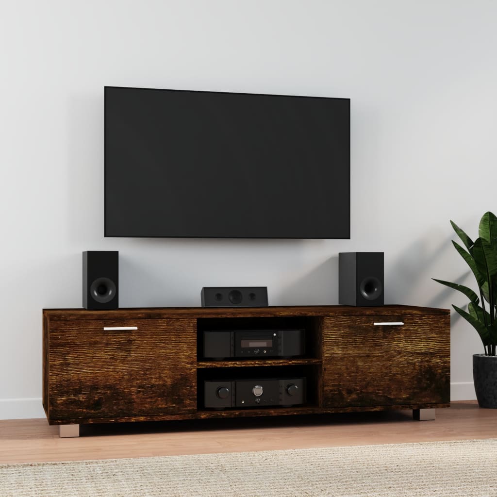 TV Cabinet Smoked Oak 140x40.5x35 cm Engineered Wood