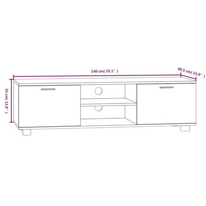TV Cabinet Grey Sonoma 140x40.5x35 cm Engineered Wood