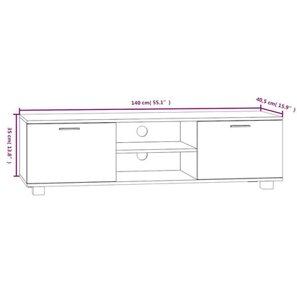 TV Cabinet Brown Oak 140x40,5x35 cm Engineered Wood