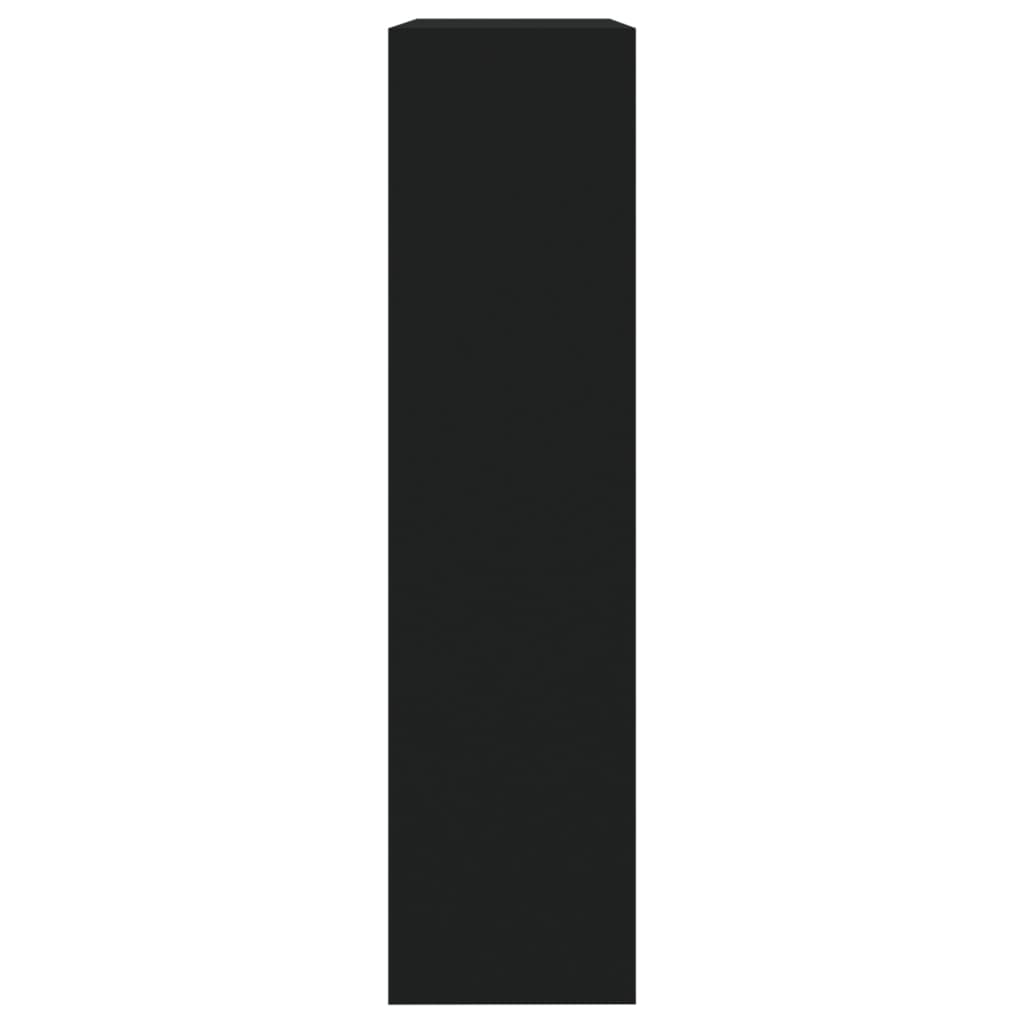 Shoe Cabinet with Mirror 2-Layer Black 63x17x67 cm