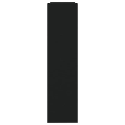 Shoe Cabinet with Mirror 2-Layer Black 63x17x67 cm