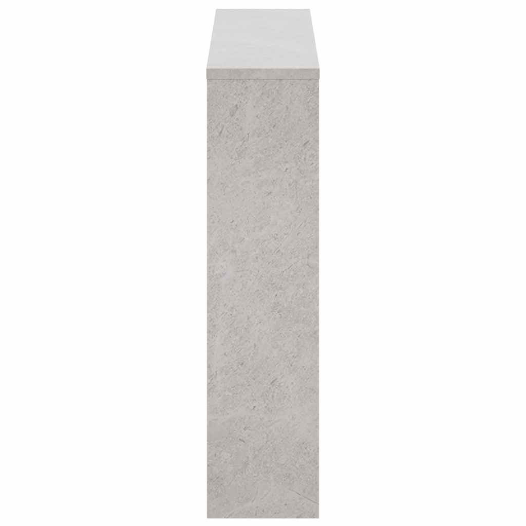 Shoe Cabinet with Mirror 2-Layer Concrete Grey 63x17x67 cm