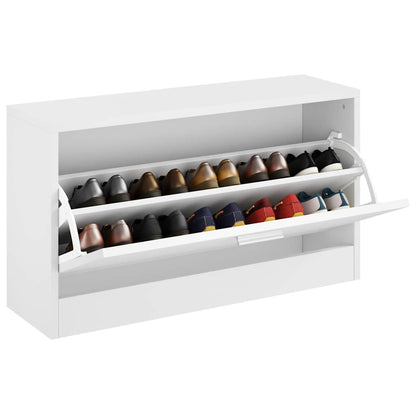 Shoe Bench High Gloss White 80x24x45 cm Engineered Wood