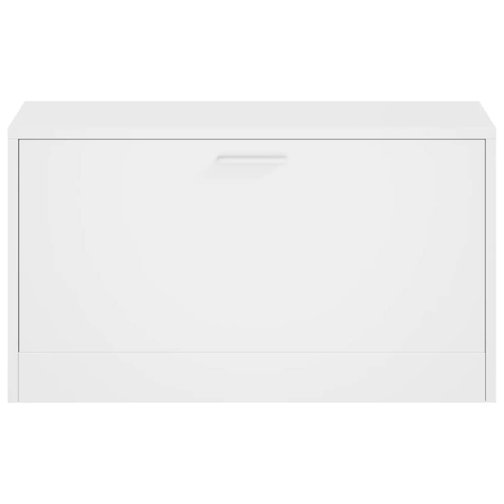 Shoe Bench High Gloss White 80x24x45 cm Engineered Wood