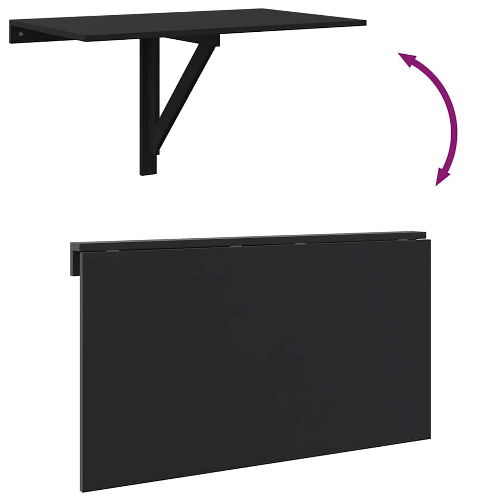 Folding Wall Table Black 100x60x56 cm Engineered Wood