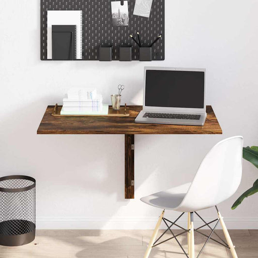 Folding Wall Table Smoked Oak 100x60x56 cm Engineered Wood