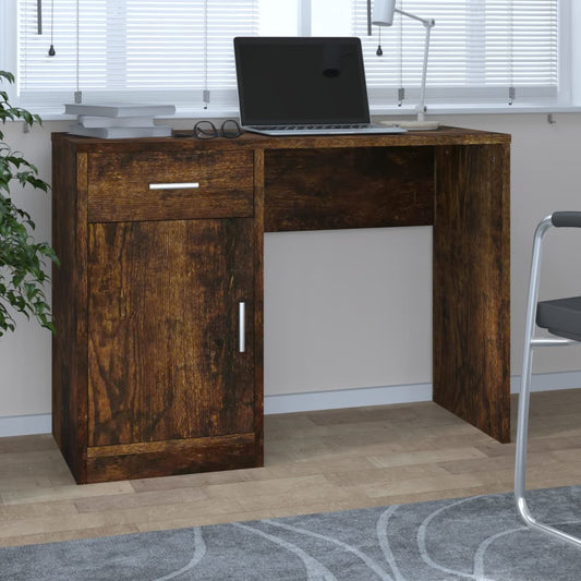 Desk | Smoked Oak | Engineered Wood | 100 cm x 40 cm x 73 cm | Desk