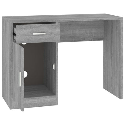 Desk with Drawer&Cabinet Grey Sonoma 100x40x73 cm Engineered Wood