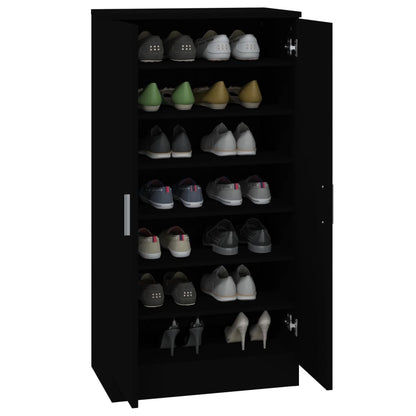 Shoe Cabinet Black 55x35x108 cm Engineered wood