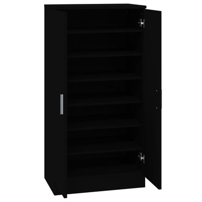 Shoe Cabinet Black 55x35x108 cm Engineered wood