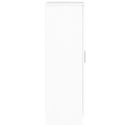 Shoe Cabinet High Gloss White 55x35x108 cm Engineered Wood