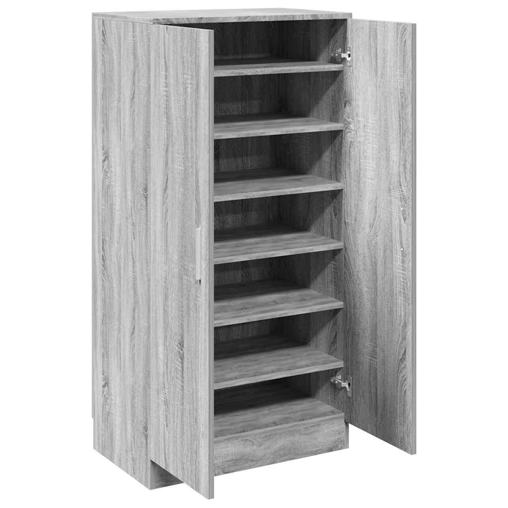 Shoe Cabinet Grey Sonoma 55x35x108 cm Engineered Wood