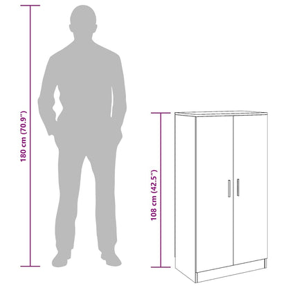 Shoe Cabinet Grey Sonoma 55x35x108 cm Engineered Wood