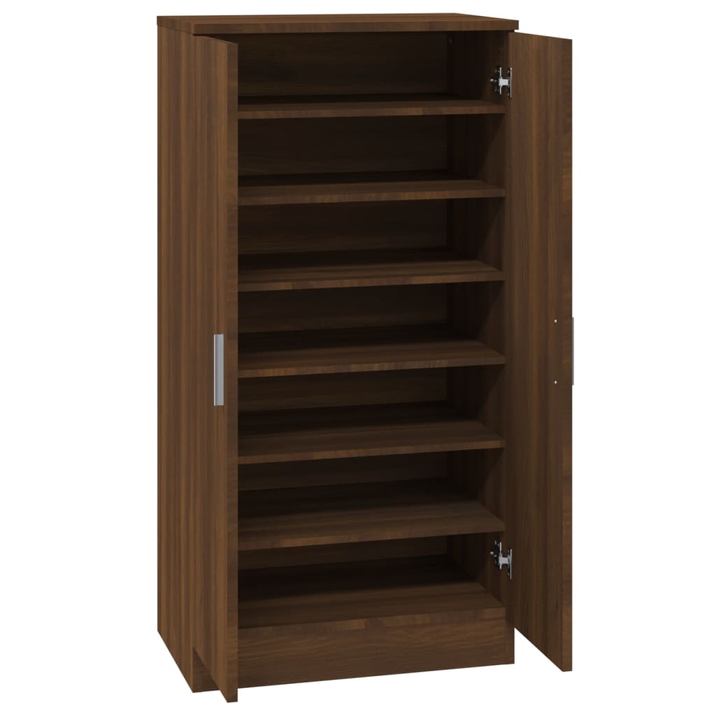 Shoe Cabinet Brown Oak 55x35x108 cm Engineered Wood