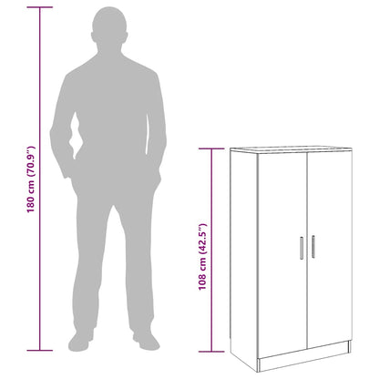 Shoe Cabinet Brown Oak 55x35x108 cm Engineered Wood