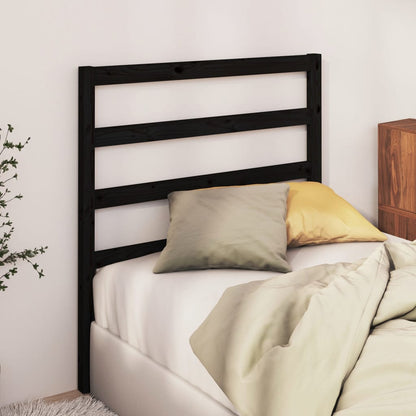 Bed Headboard | Black | Solid Pine Wood | 81 x 4 x 100 cm | Nice Design