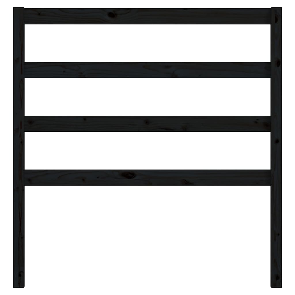 Bed Headboard | Black | Solid Pine Wood | 81 x 4 x 100 cm | Nice Design