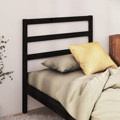 Bed Headboard | Black | Solid pine wood | Suitable for double bed