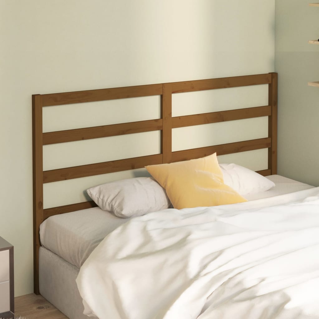 Bed Headboard Honey Brown 126x4x100 cm Solid Wood Pine