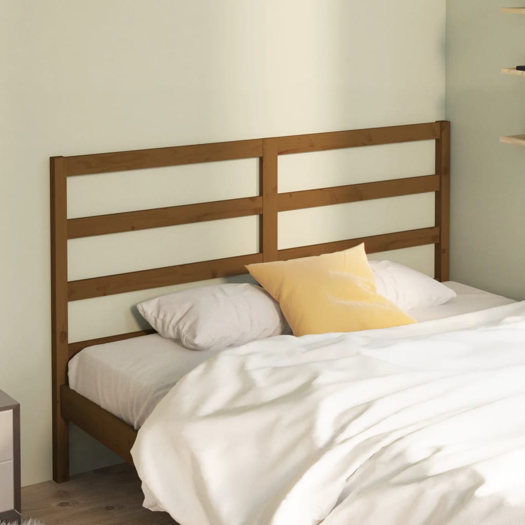 Bed Headboard Honey Brown 126x4x100 cm Solid Wood Pine