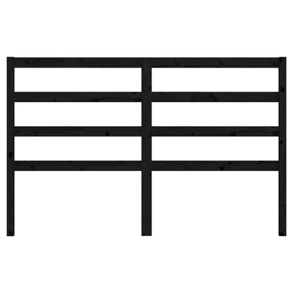 Bed Headboard | Black | Solid Pine Wood | Decorative Inlays