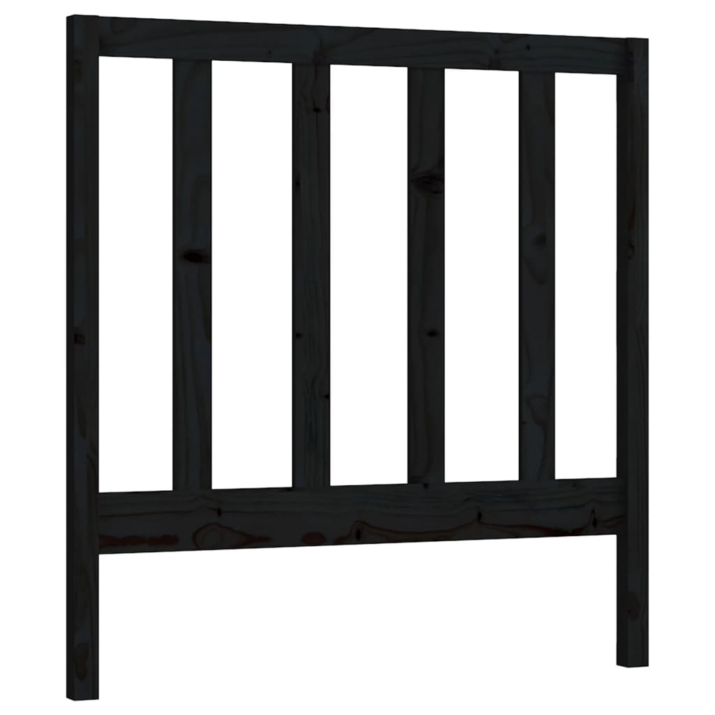 Bed Headboard | Black | Solid Pine Wood | Standard | Durable
