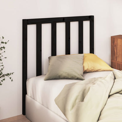 Bed Headboard | Black | Solid Pine Wood | Standard | Durable