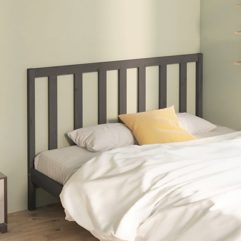 Bed Headboard | Grey | Solid Pine Wood | Standard | Durable