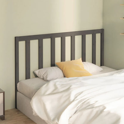 Bed Headboard Grey 146x4x100 cm Solid Wood Pine