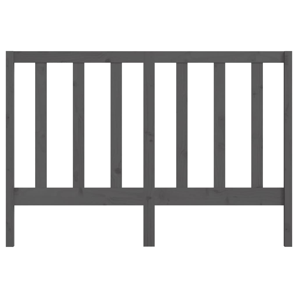 Bed Headboard Grey 146x4x100 cm Solid Wood Pine