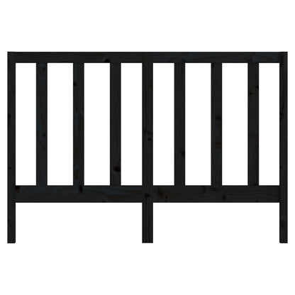 Bed Headboard Black 146x4x100 cm Solid Wood Pine