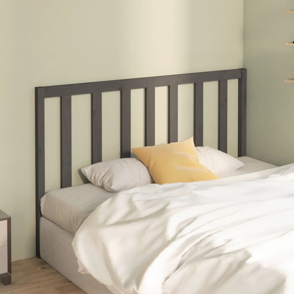 Bed Headboard | Grey | Solid pine wood | 166x4x100 cm | Great Design