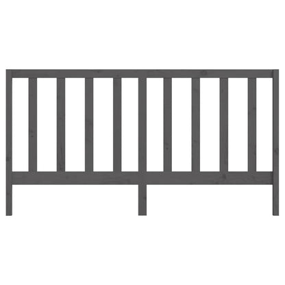 Bed Headboard Grey 206x4x100 cm Solid Wood Pine
