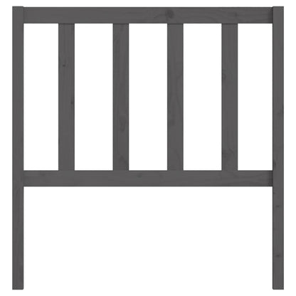 Bed Headboard Grey 96x4x100 cm Solid Wood Pine