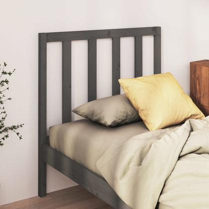 Bed Headboard Grey 106x4x100 cm Solid Wood Pine