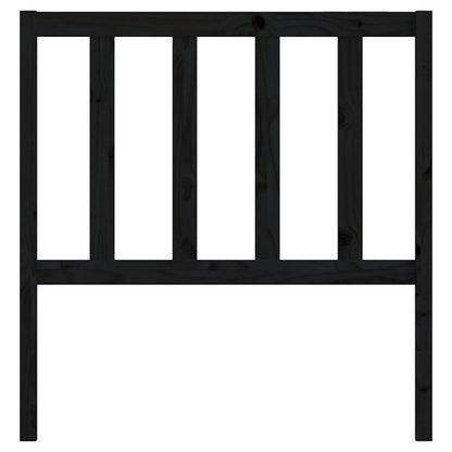 Bed Headboard Black 106x4x100 cm Solid Wood Pine