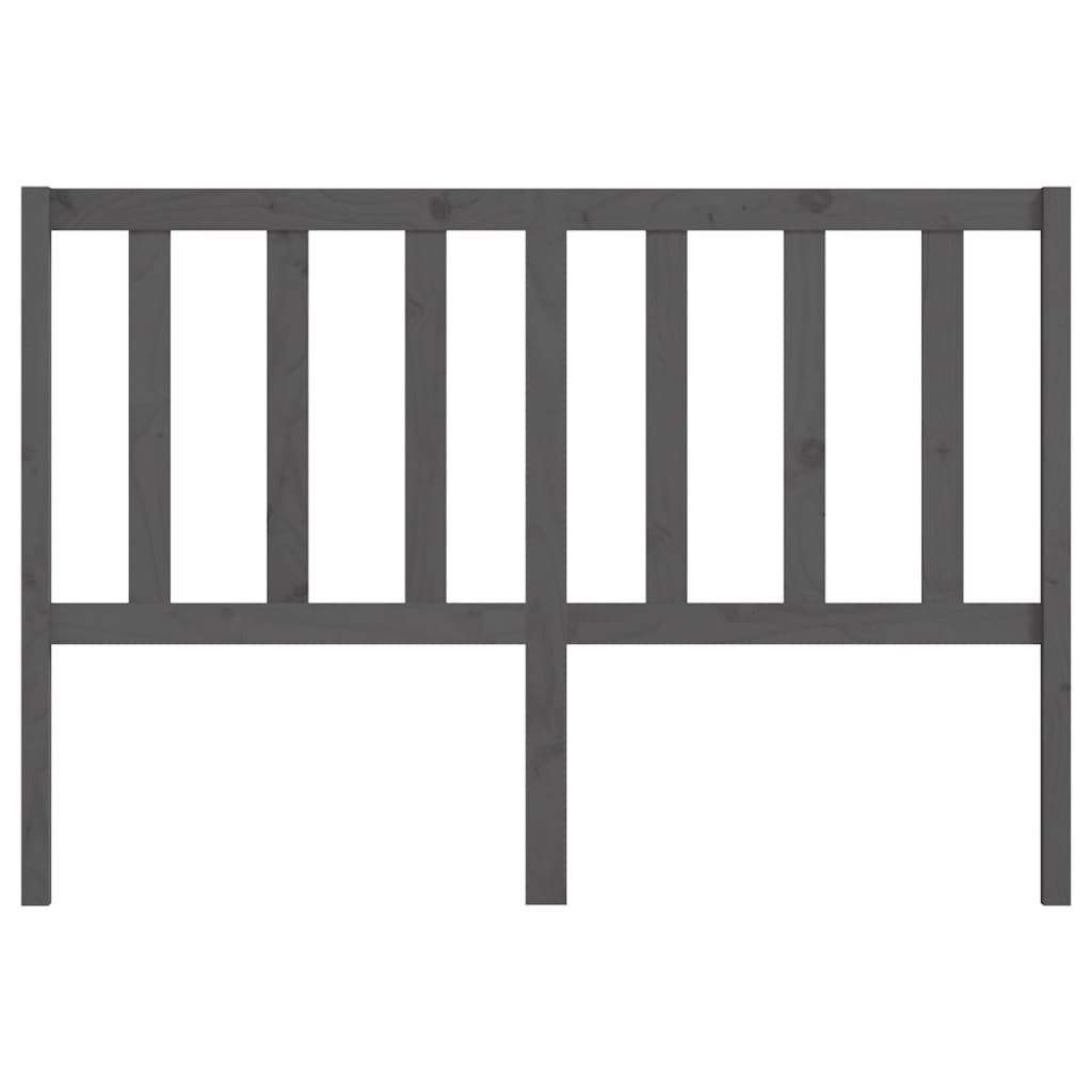 Bed Headboard Grey 156x4x100 cm Solid Wood Pine