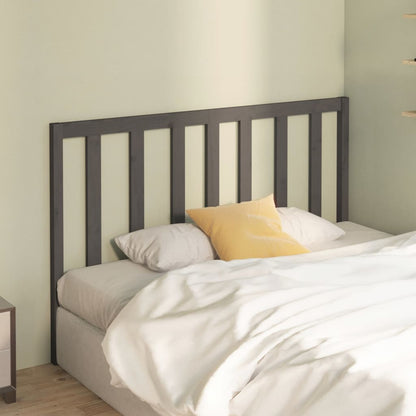 Bed Headboard Grey 166x4x100 cm Solid Wood Pine