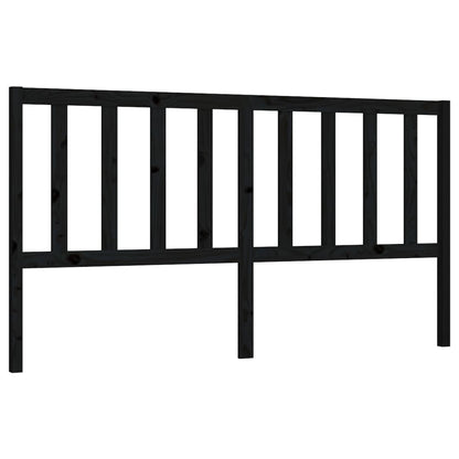 Bed Headboard | Black | Solid pine wood | 186x4x100 cm | Bed Headboard