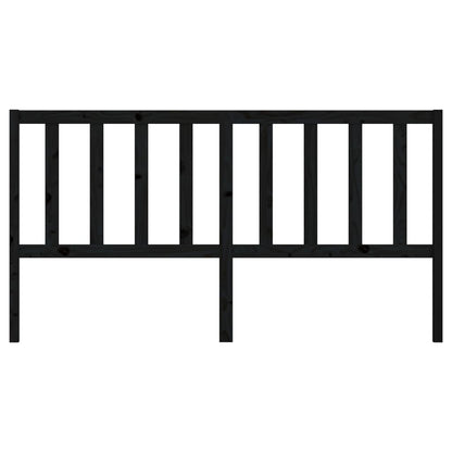 Bed Headboard | Black | Solid pine wood | 186x4x100 cm | Bed Headboard