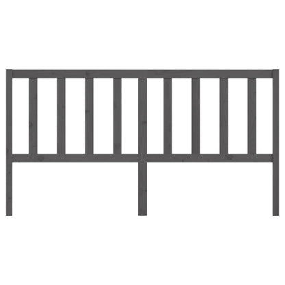 Bed Headboard Grey 206x4x100 cm Solid Wood Pine