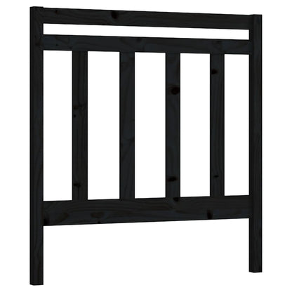 Bed Headboard Black 81x4x100 cm Solid Wood Pine