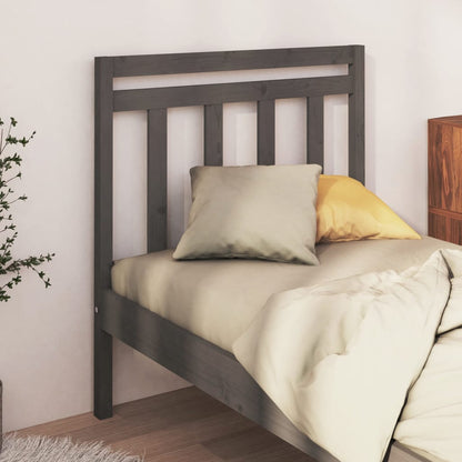 Bed Headboard Grey 106x4x100 cm Solid Wood Pine