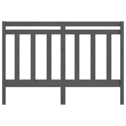 Bed Headboard | Grey | Solid Pine Wood | 126 cm width | Decorative Inlays